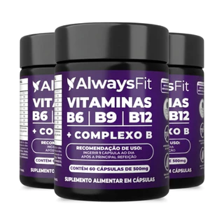 Kit 3 Complexo B AlwaysFit | Metilfolato + Metilcobalamina + Vitaminas do Complexo B | 180 Cápsulas