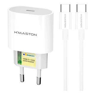 Kit Fonte Carregador Hmaston 30W Celular Turbo Compatibilidade Tipo C Universal