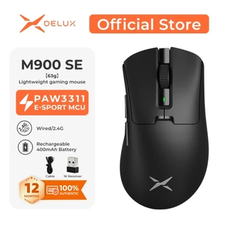 Delux M900 Se PAW3311 Mouse Para Jogos DPI MAX 12000 Com Fio 2.4G Recarregável 63g Design Concentrado Em Massa 400mAh