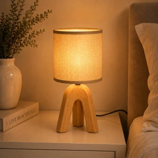 Luminária Abajur de Cabeceira Moderno Criado Mudo Mesa Sala Quarto Escritório Com Cúpula Bivolt Base Cerâmica