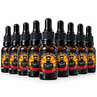 Kit 10 Óleo Jack Barber 30ml Barba Hidratação Maciez Barbeiro Barbearia
