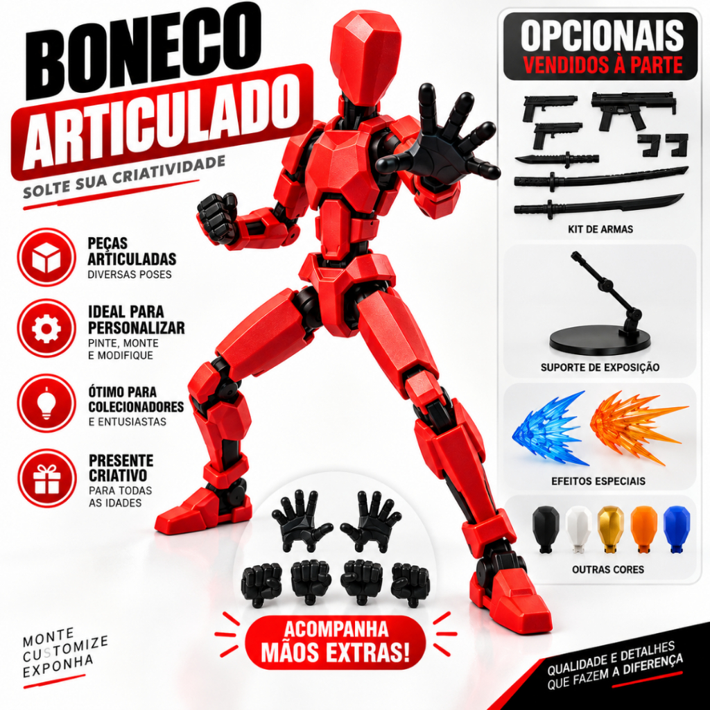Boneco Dummy 13 Articulado Montagem 3D Presente Criativo Crianças Artistas Anatomia Stop