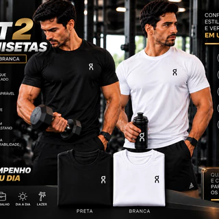 Kit com 2 Camisas Simbolo O Masculinas em Poliamida Premium