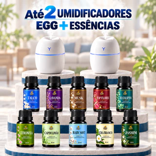 Kit Umidificador Purificador com Essências Hidrossolúvel Aromatizantes 20ml Aromaterapia