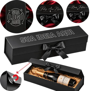 kit 10 Caixa Presente Garrafa Personalizada Vinho Champanhe Whisky 35x10x10