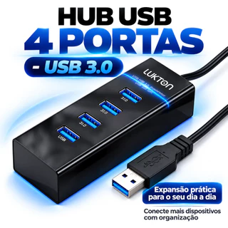 Hub USB Compacto 4 Portas Portátil para Estudantes e Uso Diário no Notebook