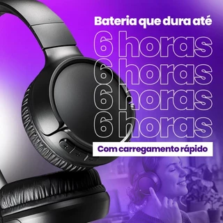 Fone de Ouvido Tune Y760BT Preto Bluetooth Over-Ear Sem Fio, Até 50 Horas de Bateria Envio Imediato