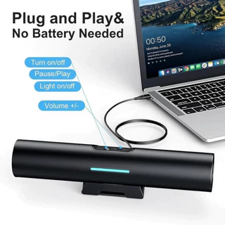 Caixa de Som Soundbar Knup Hórus 6W RMS USB e P2 para PC Notebook com Controle de Volume