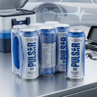 Energético Pulsar 473Ml Pack Com 6 Latas- Aumenta Energia e Concentração, Sabor Doce e Gaseificado Otimo Pré Treino