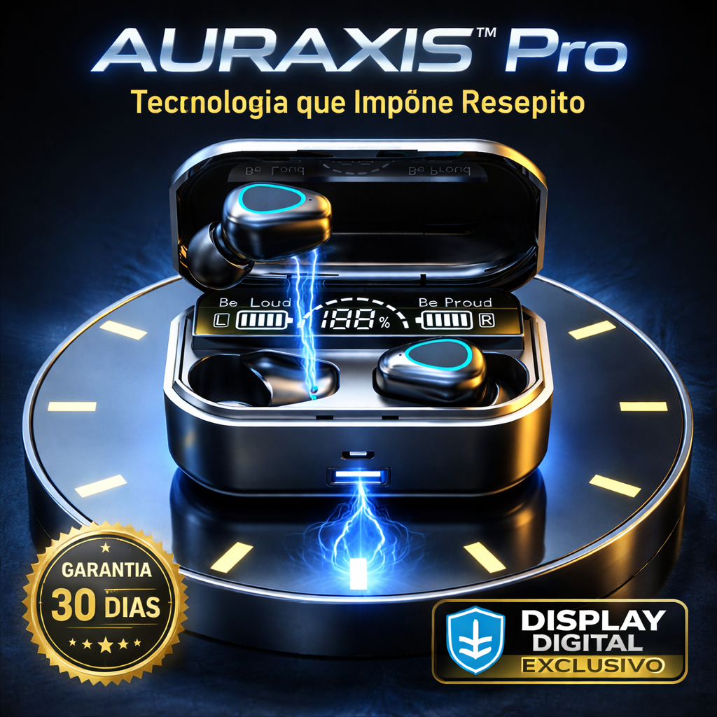 Fone de Ouvido Bluetooth 5.3 TWS AURAXIS™ Pro M10 Sem Fio Cancelamento ...