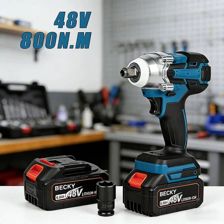 Chave de Impacto 1/2" 48V Inclui 2 Baterias Carregador Bivolt