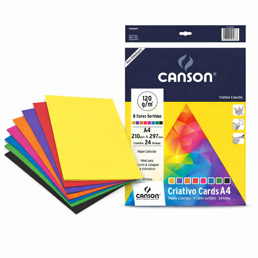 Canon カラフルファイルA4 Bloco Colorido Criativo Cards Canson 120/m² A4 210 x 297 mm com 24