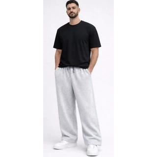 CALÇA DE MOLETOM BAGGY RETA FORRADA GROSSA INVERNO