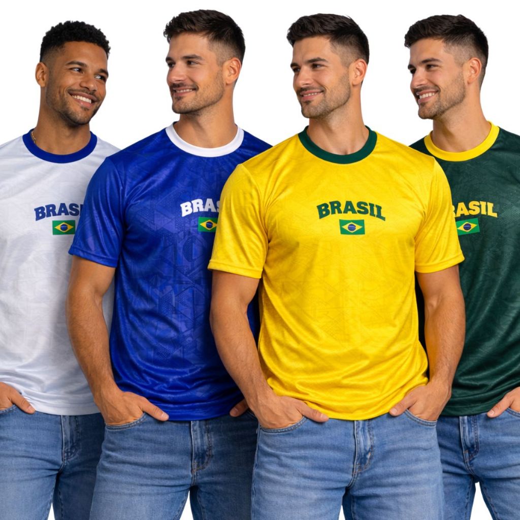 Camiseta Brasil Masculina Brasil Estilosa Premium em Oferta na Shopee