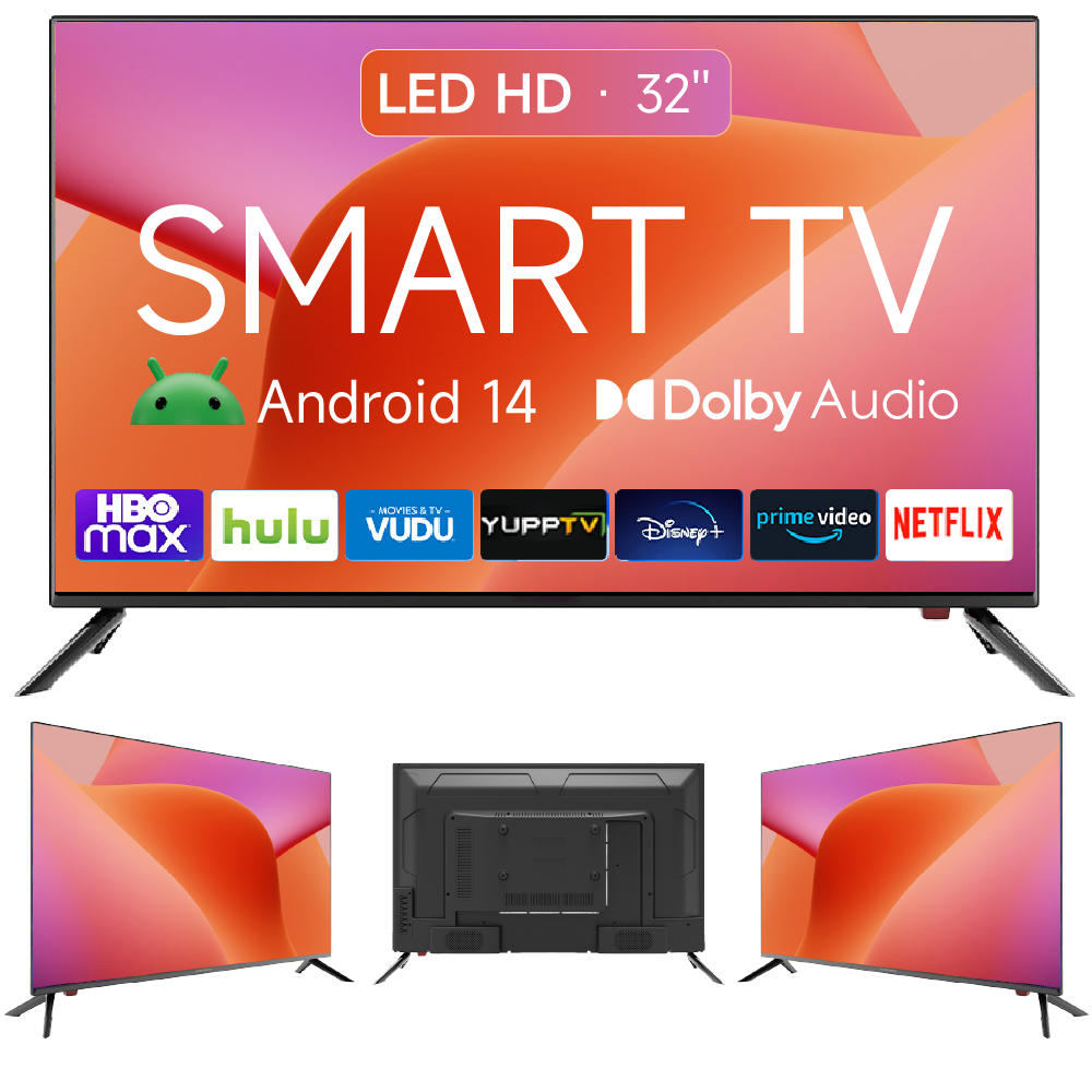 Smart Tv 32 Polegadas HD Android Tv 14, Dolby Audio, Wi-Fi,127v/220v