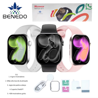 Smartwatch S11 46mm Series 11 2026 Relogio Microwear 2 Pulseira capa pelicula, Chat Gpt