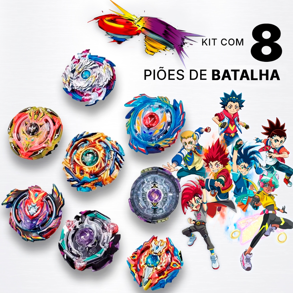 Maleta Kit 8 Blade Storm Gyro Beylogger Lançador Klizz Pião
