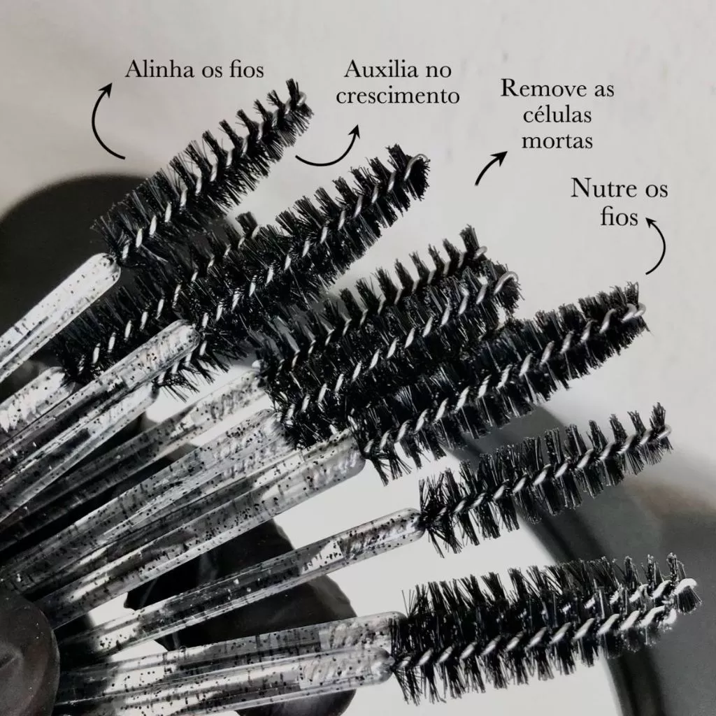 Kit de Escovinhas De Cílios Sobrancelha Glitter Extensão Alongamento Descartável