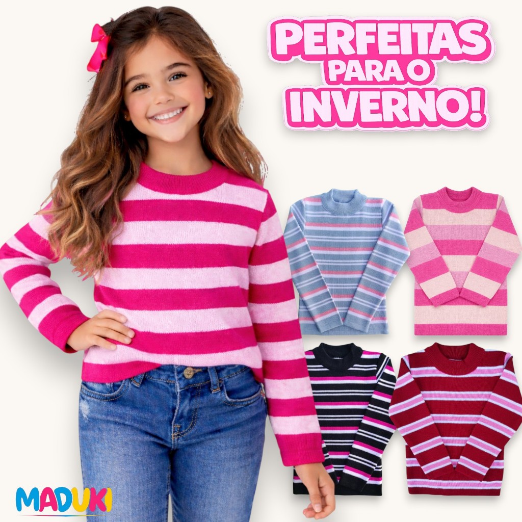 Kit Blusas Infantil Tricot