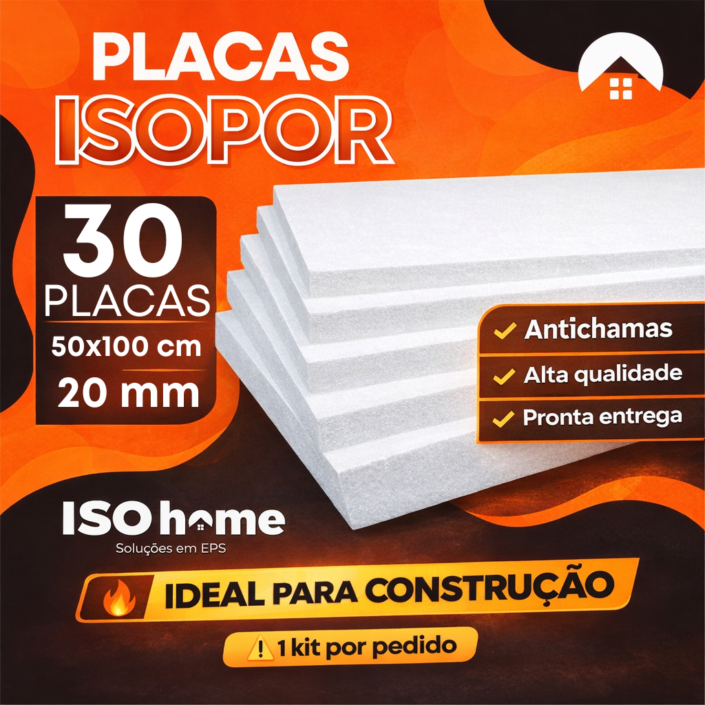 KIT 30 PLACAS DE ISOPOR EPS 20MM (2 cm) - ANTICHAMAS - COBRE 15m² ...