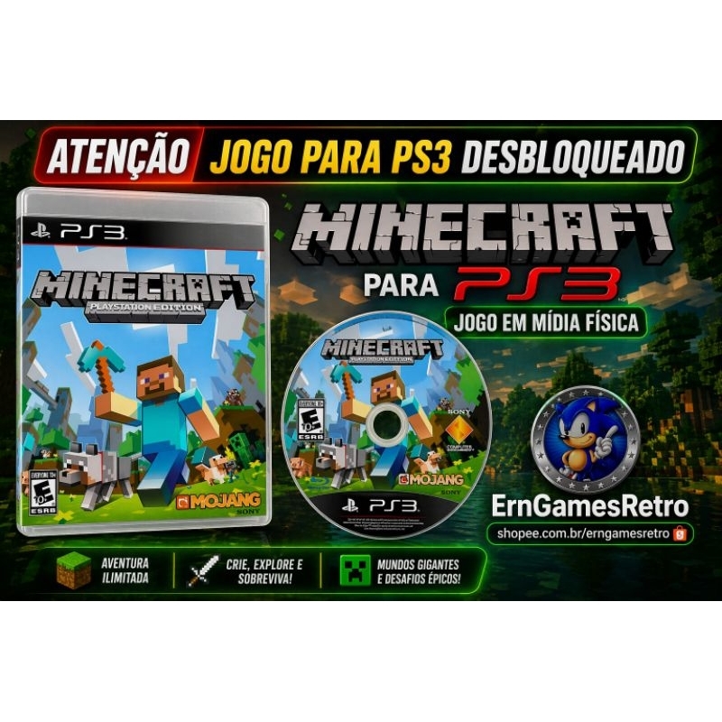 minecraft playstation 3 em Promoção na Shopee Brasil 2026