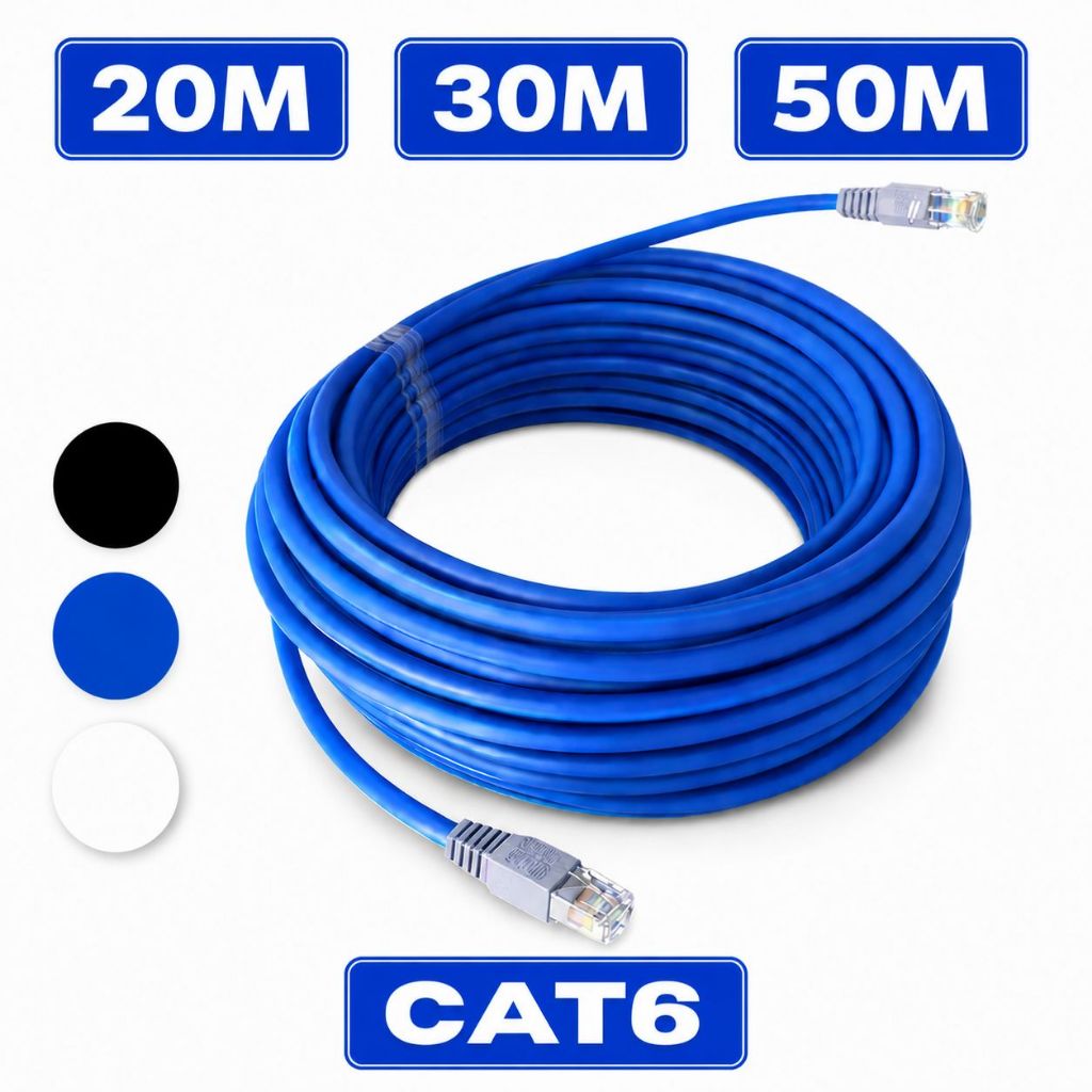 Cabo de Rede Cat6 20/30/50 Metros Crimpado com Conector RJ45 Blindado ...