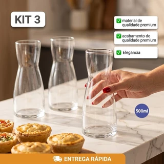 Kit Jogo de 3 Jarras Decanter Vinho Agua 0,50L Nadir Figueiredo 500 ml Pronta Entrega