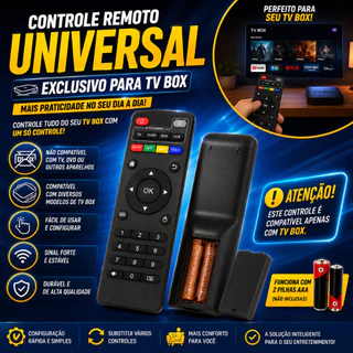 Kit 2 Controle Remoto Smart Tv Aparelho Tv Box Pro 4k Pilhas