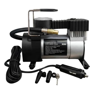 Compressor de Ar Portátil 12V para Carro com Manômetro para Pneus de Carro e Bicicleta