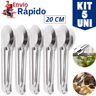 Pegador Universal 20cm 5/4/3/2 ou 1 Unidade Em Inox Premium Resistente Para Macarrão Salada Cozinha Gourmet