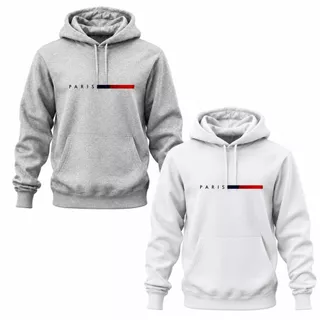 POLAR BEAR Kit 2 Moletom Casual Confortaveis Algodão Estilo Ideal Para O Inverno Estampado Paris Degrade