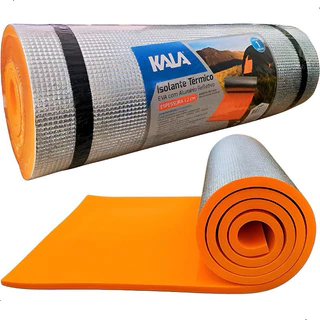 Isolante Térmico Kala grosso 1,2cm EVA Alumínio Refletivo Camping Trilhas Praia Yoga Colchonete Térmico Grosso