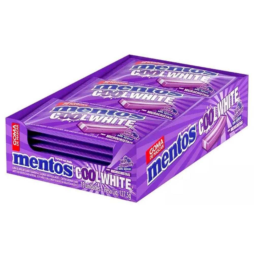 Chiclete Mentos COOL WHITE - Sem Açúcar - Sabor Blue Raspberry com ...