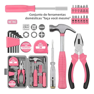 Kit 24 pcs de Ferramentas Multifuncional Portatil Completo para Reparos em Casa e no Trabalho