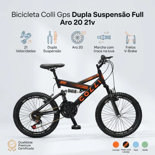 Bicicleta Colli Gps Dupla Suspensão Full Aro 20 21v Quadro 14 Cores