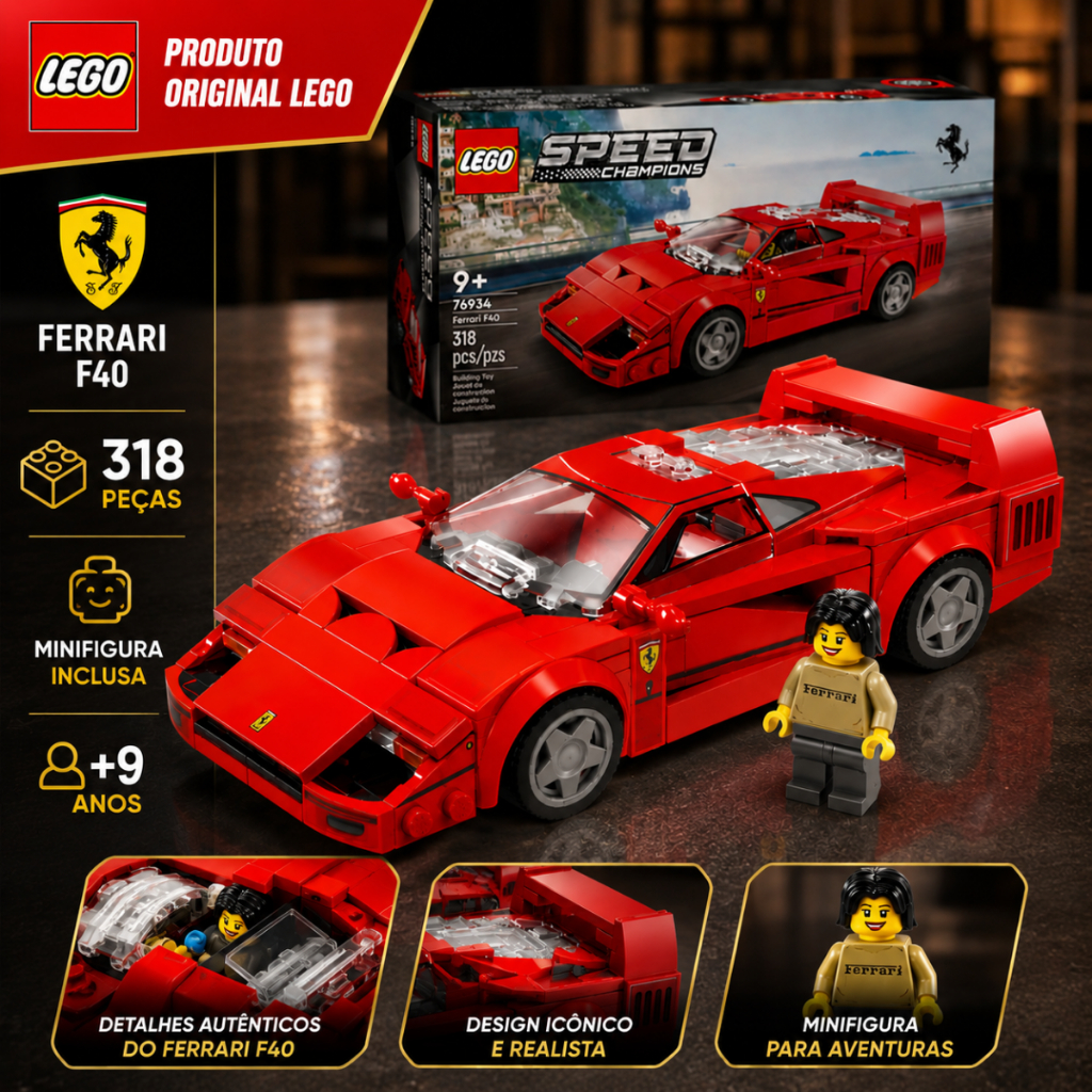 LEGO Speed Champions Ferrari F40 76934 Original Carro Ferrari