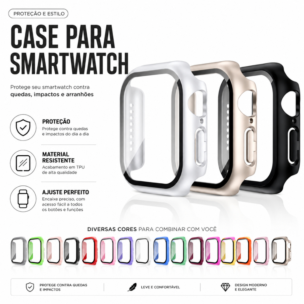 Capa Case Capinha Película APPLE WATCH 11 10 9 8 7 6 5 4 3 2 SE 38mm 40mm 41mm 42mm 44mm 45mm