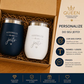 Kit 2 Copos Térmicos Personalizados Dindo e Dinda madrinha Padrinho Presente Personalizado