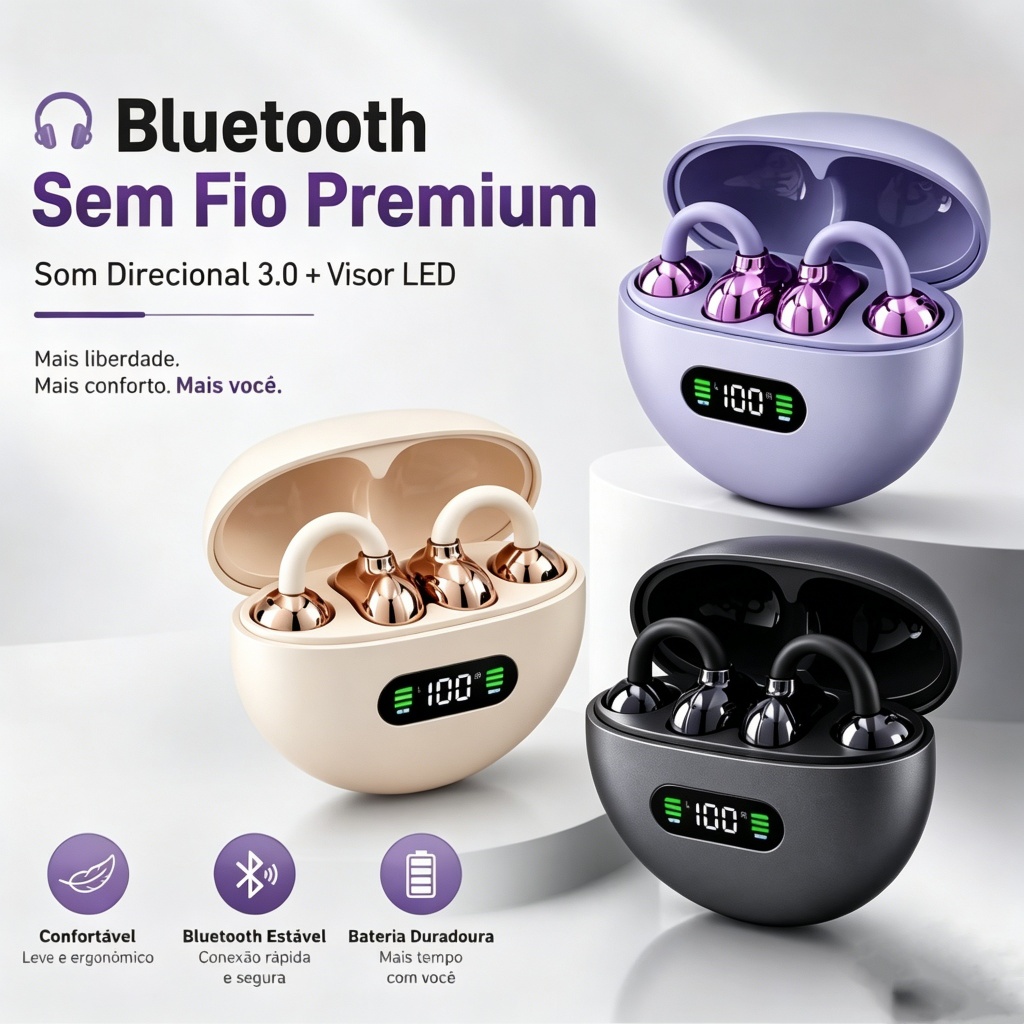Q71 Fones de Ouvido Bluetooth Sem Fio - Gamer e Esportivo, Compatível com Android/iOS