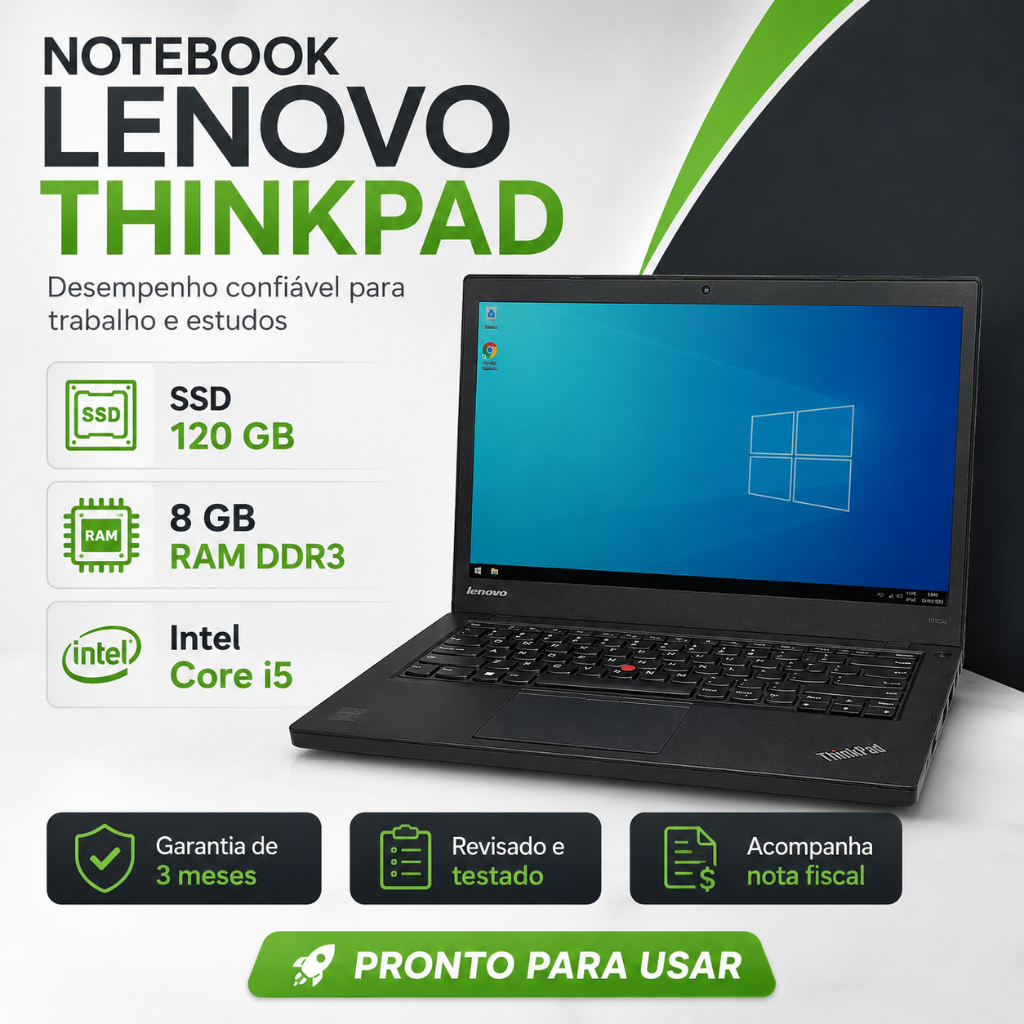 Notebook Lenovo Thinkpad | Core I5 | 8gb Ram | Ssd 120gb