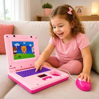 Laptop Infantil Princesas Ursos Imagem Toca Musica Brinquedo Notebook Luzes Criança Menina