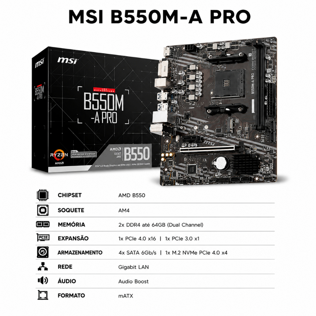 PC GAMER RYZEN 7 5700X, B550M, 32GB RAM, NVME 500GB, NVIDIA RTX
