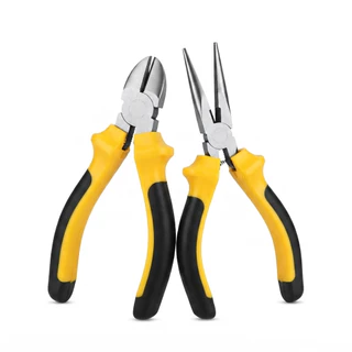 Kit Alicate De Bico + Alicate Corte Profissional Com Cabo Emborrachado