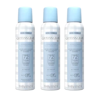 Kit 3 Desodorantes Aerosol Giovanna Baby Blue 150ml*