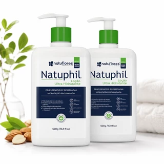 Kit 2 Loção Hidratante Para O Corpo Natuphil 500ml Sem Cheiro Hipoalergenico Natuflores