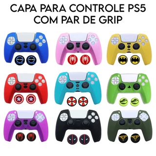 1 Capa Case De Silicone Controle Ps5 + 2 Grips Premium