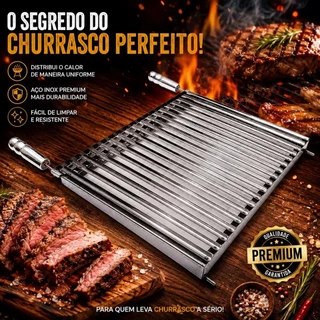 Grelha Argentina Parrilla Para Churrasco Com Coletor |Inox Resistente