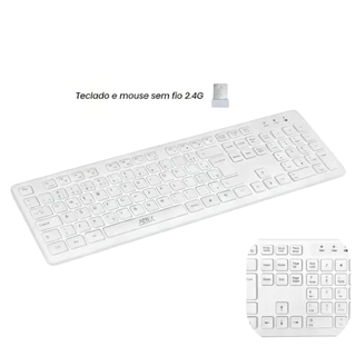 Teclado Wireless Sem Fio ABNT2 2.4GHz Silencioso Slim Home Office AITEK Plug and Play