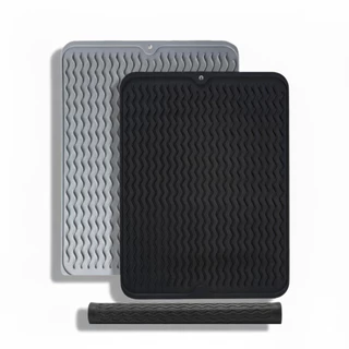 Tapete Escorredor de Louça em Silicone Antiderrapante Descanso de Panela Antitérmico 40x30cm Multiuso Pia Cozinha
