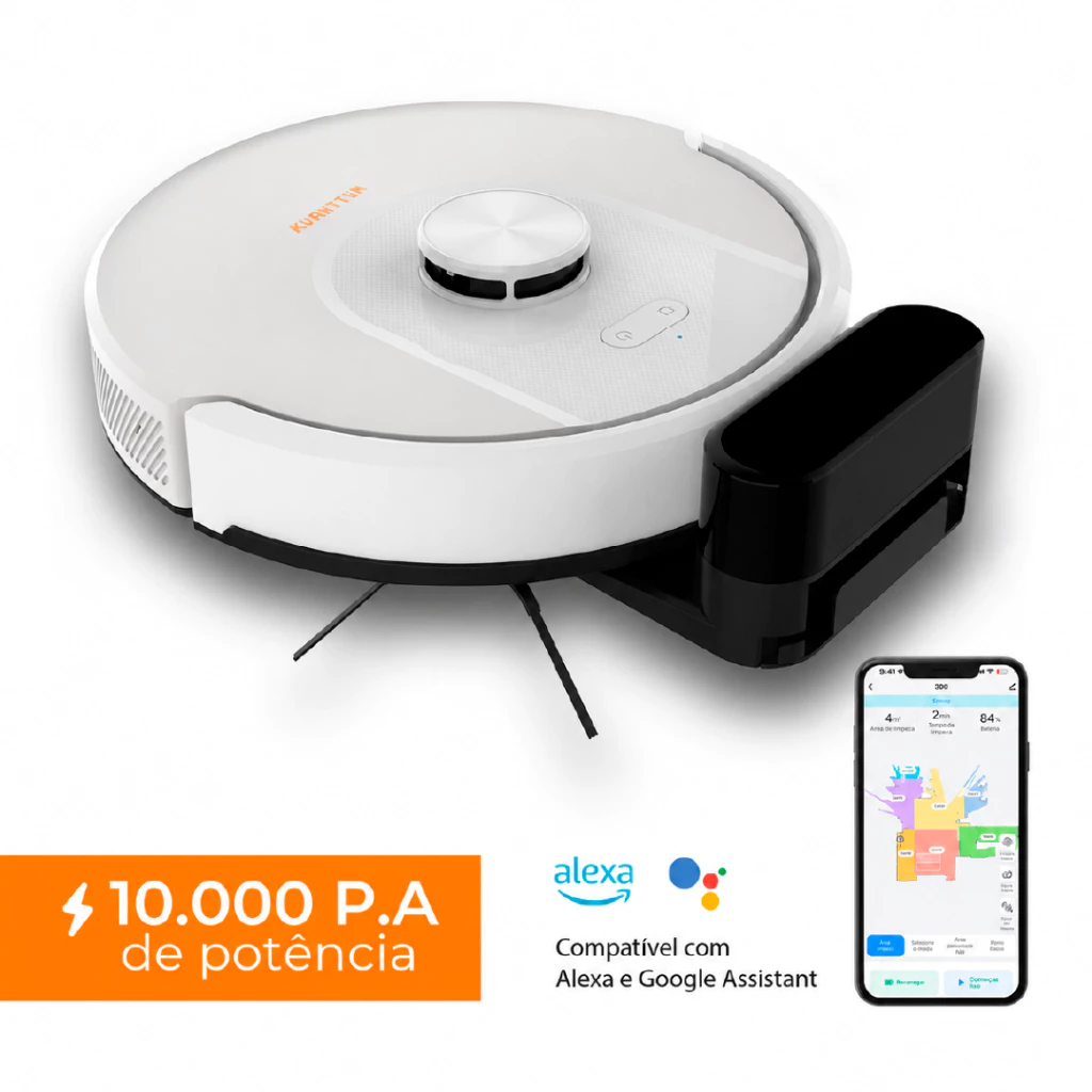 Robô Smart Inteligente Wi-Fi Robot Vaccum Base Laser LDS Alexa Google